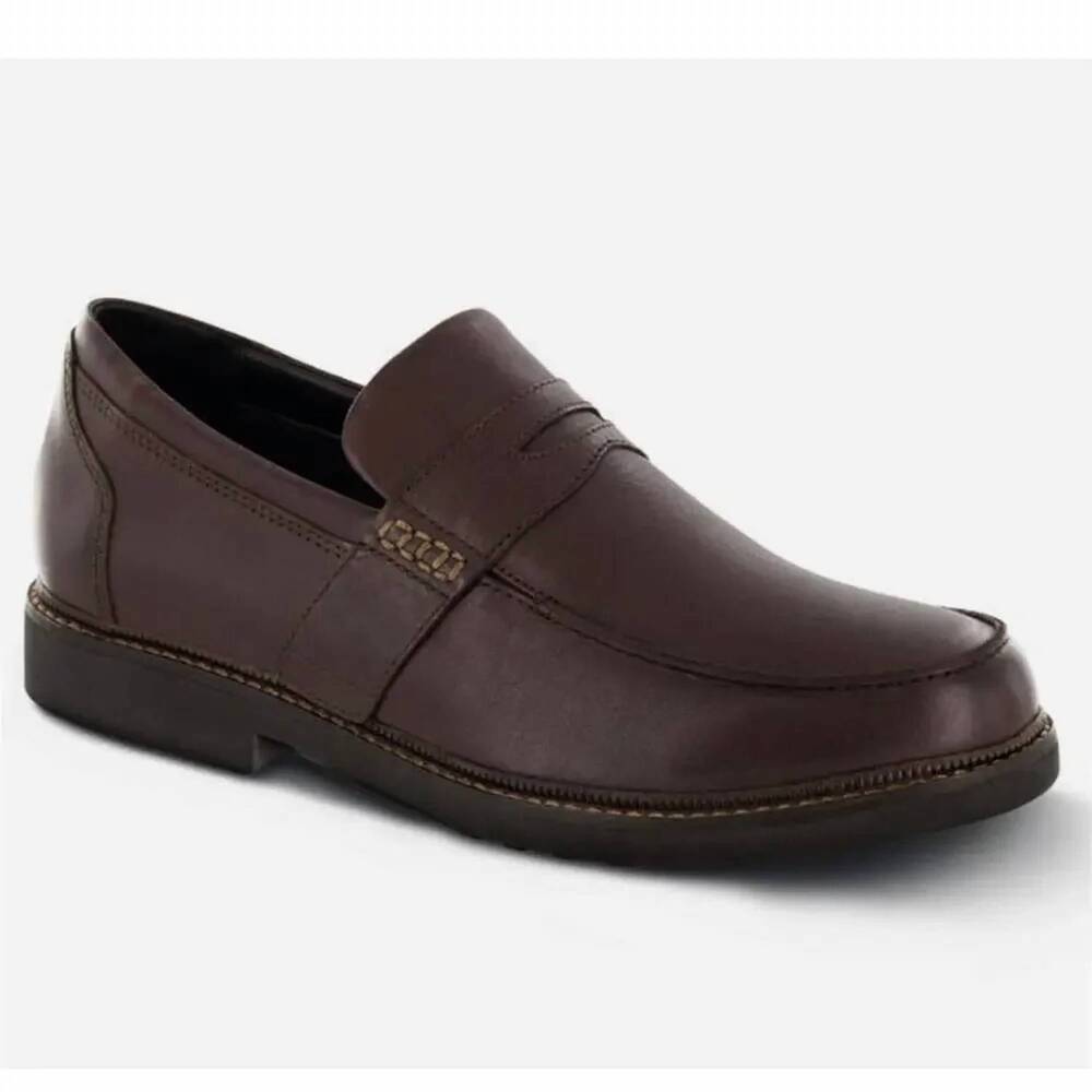NEW APEX men's velcro loafer in brown leather